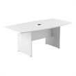 Pemberly Row Conference Table with Wood Base in White - Engineered Wood