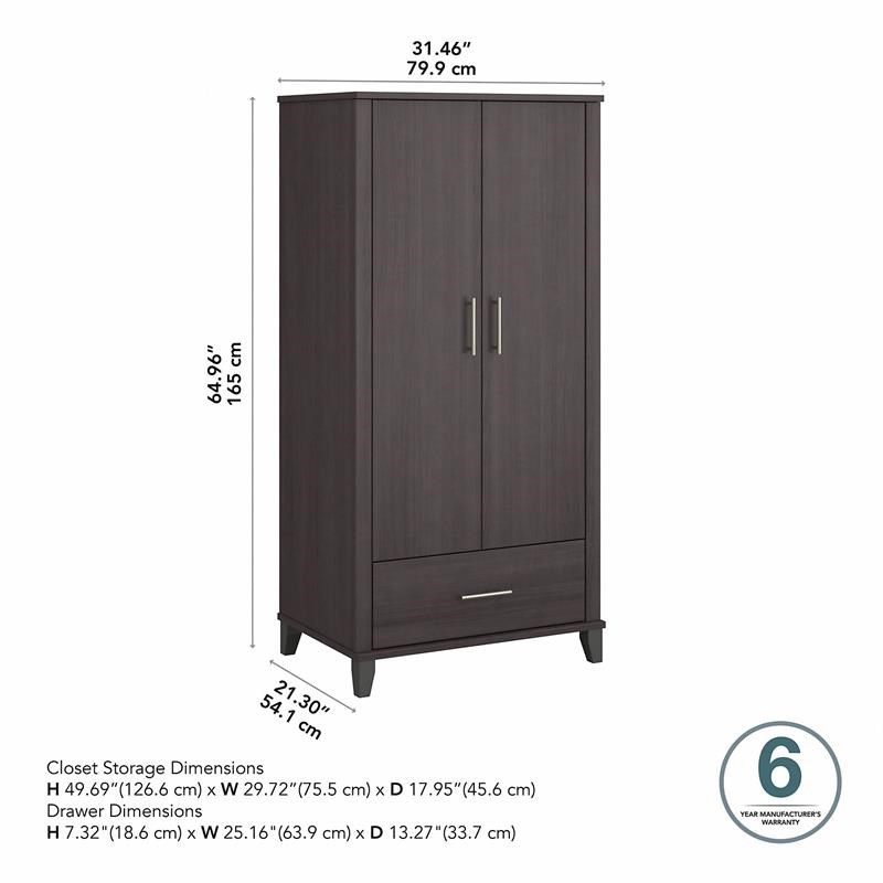 Pemberly Row Tall Kitchen Pantry Cabinet in Storm Gray - Engineered Wood