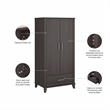 Pemberly Row Tall Kitchen Pantry Cabinet in Storm Gray - Engineered Wood