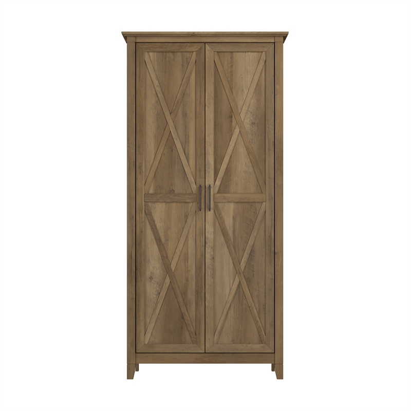 Pemberly Row Tall Bathroom Cabinet w/ Doors in Reclaimed Pine - Engineered Wood