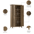 Pemberly Row Tall Bathroom Cabinet w/ Doors in Reclaimed Pine - Engineered Wood