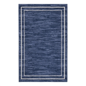 Pemberly Row 3' x 5' Navy/Ivory Contemporary Indoor/Outdoor Rug