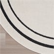 Pemberly Row 8' Round Ivory/Black Contemporary Indoor/Outdoor Rug
