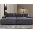 Pemberly Row Sleeper Chair Bed Fabric Sofa Chaise Lounge in Gray
