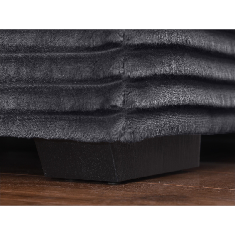 Pemberly Row Sleeper Chair Bed Fabric Sofa Chaise Lounge in Gray