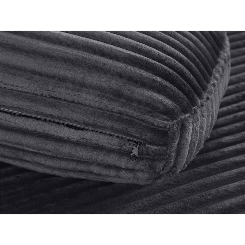 Pemberly Row Sleeper Chair Bed Fabric Sofa Chaise Lounge in Gray