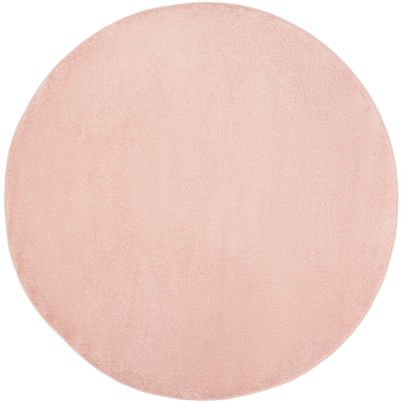 Pemberly Row 8' x Round Pink Fabric Outdoor Area Rug (8' Round)