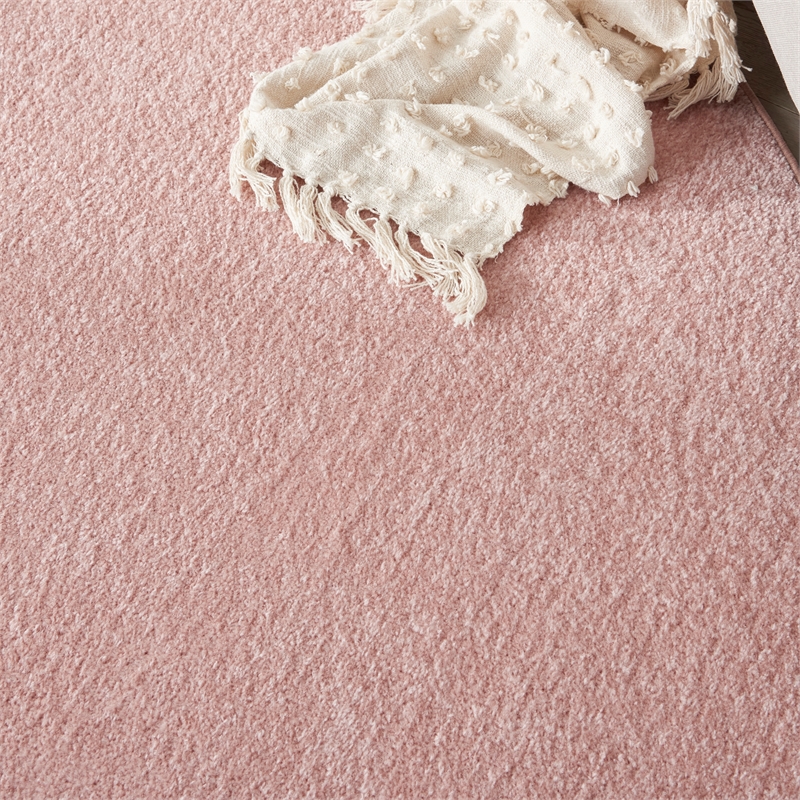 Pemberly Row 8' x Round Pink Fabric Outdoor Area Rug (8' Round)