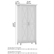 Pemberly Row Tall Bathroom Cabinet w/ Doors in Linen White Oak - Engineered Wood