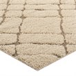 Pemberly Row 5' x 8' Abstract Geometric Shag Area Rug in Cream