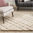 Pemberly Row 5' x 8' Abstract Geometric Shag Area Rug in Cream