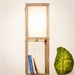 Pemberly Row Grand Luminaire Elegance Shelf Gray Wood Floor Lamp