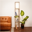 Pemberly Row Grand Luminaire Elegance Shelf Gray Wood Floor Lamp