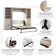 Pemberly Row Full Murphy Bed and Wardrobes (113W) - Engineered Wood in White