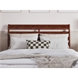 Pemberly Row Full Wood Headboard with Attachable Charger in Walnut