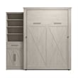 Pemberly Row Queen Murphy Bed with Wardrobe (94W) - Engineered Wood in White