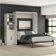 Pemberly Row Queen Murphy Bed with Wardrobe (94W) - Engineered Wood in White