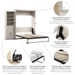 Pemberly Row Queen Murphy Bed with Wardrobe (94W) - Engineered Wood in White
