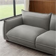 Pemberly Row Mid-Century Modern Luxury Living Room Couch in Gray Leather