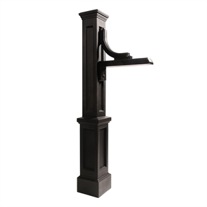 Pemberly Row Traditional Plastic Address Sign Post in Black Finish