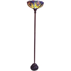 Pemberly Row 1 Light Victorian Torchiere Floor Lamp 15&quot Shade