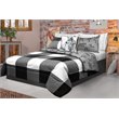 Pemberly Row 3-piece Polyester Buffalo Plaid Double Queen Comforter Set in White
