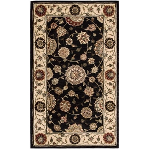 Pemberly Row Modern 30&quot x 51&quot Wool Indoor Rug in Midnight Black