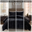 Pemberly Row Faux Fur Comforter Mini Set in Black King/Cal King