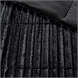 Pemberly Row Faux Fur Comforter Mini Set in Black King/Cal King
