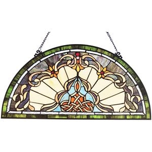 Pemberly Row Victorian Stained-Glass Window Panel 12.5&quot Height