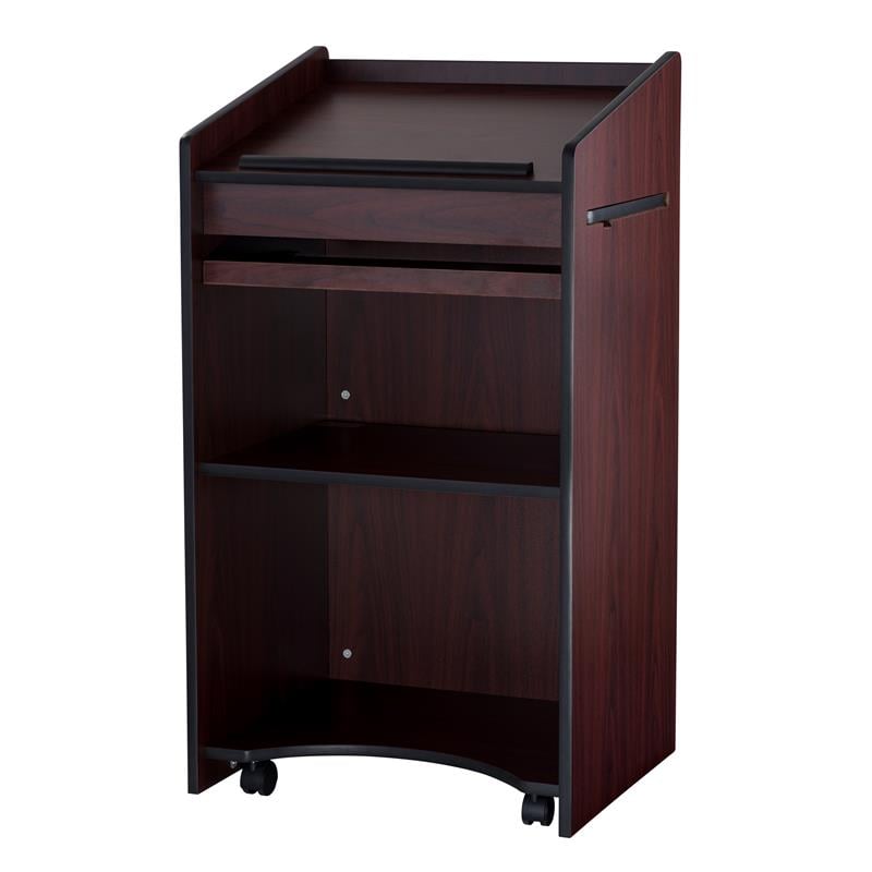 Pemberly Row Modern Wood Aristocrat Non-Sound Lectern in Mahogany