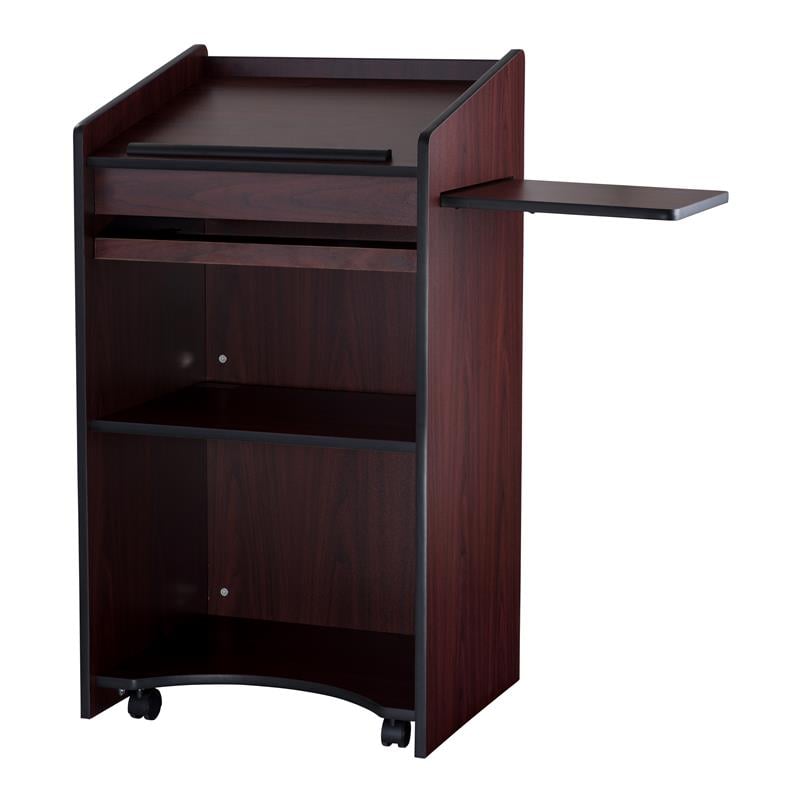Pemberly Row Modern Wood Aristocrat Non-Sound Lectern in Mahogany