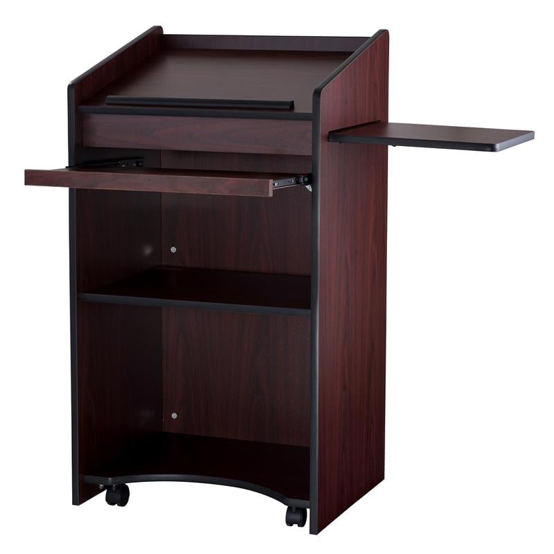 Pemberly Row Modern Wood Aristocrat Non-Sound Lectern in Mahogany