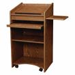Pemberly Row Modern Wood Aristocrat Non-Sound Lectern in Medium Oak