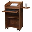 Pemberly Row Modern Wood Aristocrat Non-Sound Lectern in Medium Oak