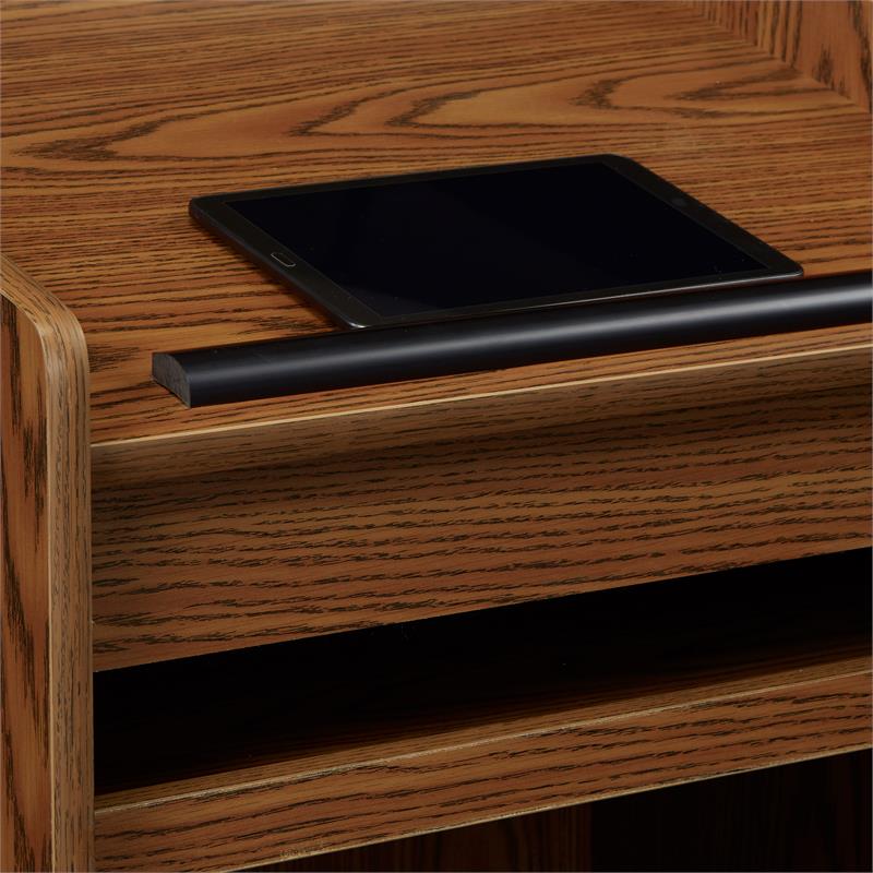 Pemberly Row Modern Wood Aristocrat Non-Sound Lectern in Medium Oak