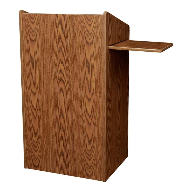 Pemberly Row Modern Wood Aristocrat Non-Sound Lectern in Medium Oak