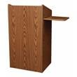 Pemberly Row Modern Wood Aristocrat Non-Sound Lectern in Medium Oak