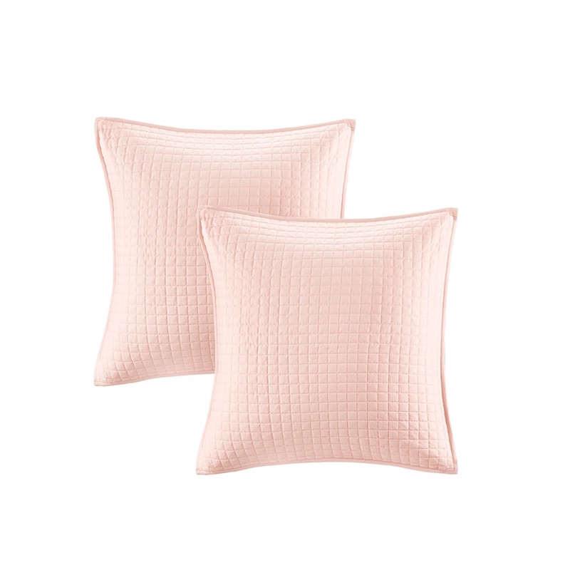 Pemberly Row 7-Piece Farmhouse Cotton Jacquard Comforter Set in Pink