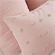 Pemberly Row 7-Piece Farmhouse Cotton Jacquard Comforter Set in Pink