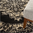 Pemberly Row 5' Round Black and White Fabric Vintage Area Rug