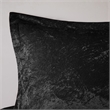 Pemberly Row Contemporary Velvet Comforter Set in Black Finish