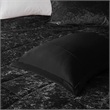 Pemberly Row Contemporary Velvet Comforter Set in Black Finish