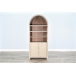 Pemberly Row Contemporary Arched Display Cabinet with Doors in Off White