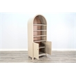Pemberly Row Contemporary Arched Display Cabinet with Doors in Off White