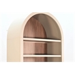 Pemberly Row Contemporary Arched Display Cabinet with Doors in Off White