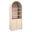 Pemberly Row Contemporary Arched Display Cabinet with Doors in Off White