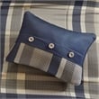 Pemberly Row Plaid Comforter Set with Bed Sheets in Navy Multi