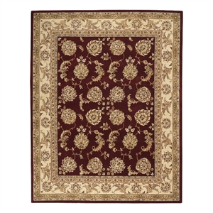 Pemberly Row Modern 93&quot x 117&quot Wool Indoor Rug in Lacquer Red