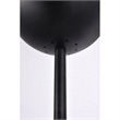 Pemberly Row Eclipse 1-Light Metal & Glass Floor Lamp in Black/Frosted White